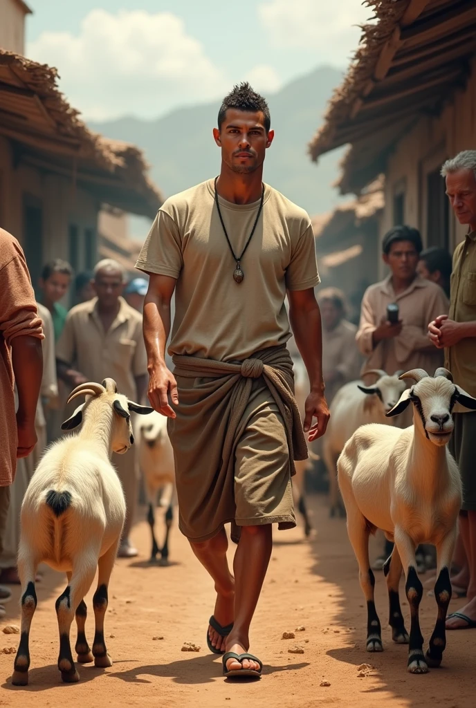 Ronaldo in goat market like a villager
