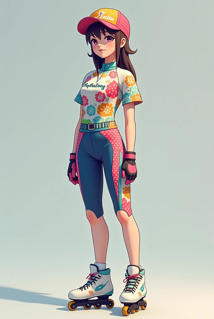 Designed with a skill suit, inline speed skates, short-sleeved shirt, short pants, bright and cute colors mixed with coolness, the pattern perfectly represents Phatthalung Province. The outfit has the word Phatthalung on it.