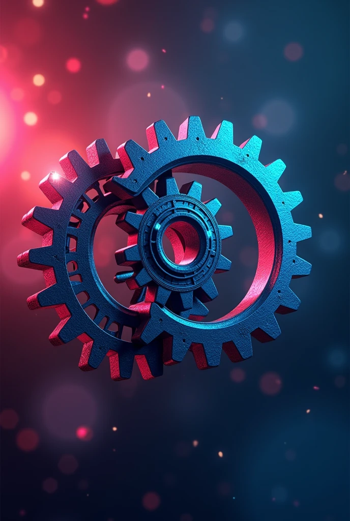 Two gears that will be for a YouTube channel logo that talks about engineering and science, Something a little more dynamic and a little more color generates another image with another proposal
