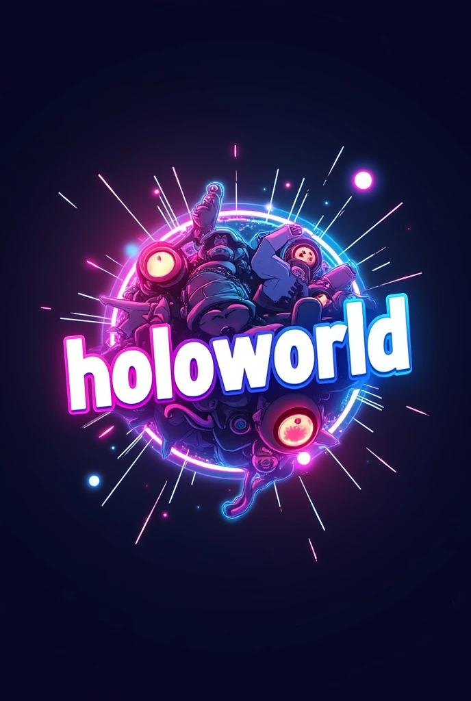 Logo inspired by Vtubers containing the text HoloWorld