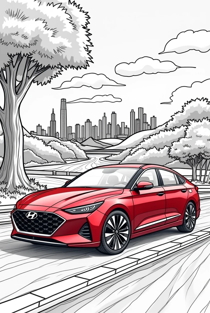 Make a coloring book for Hyundai Avante CN7