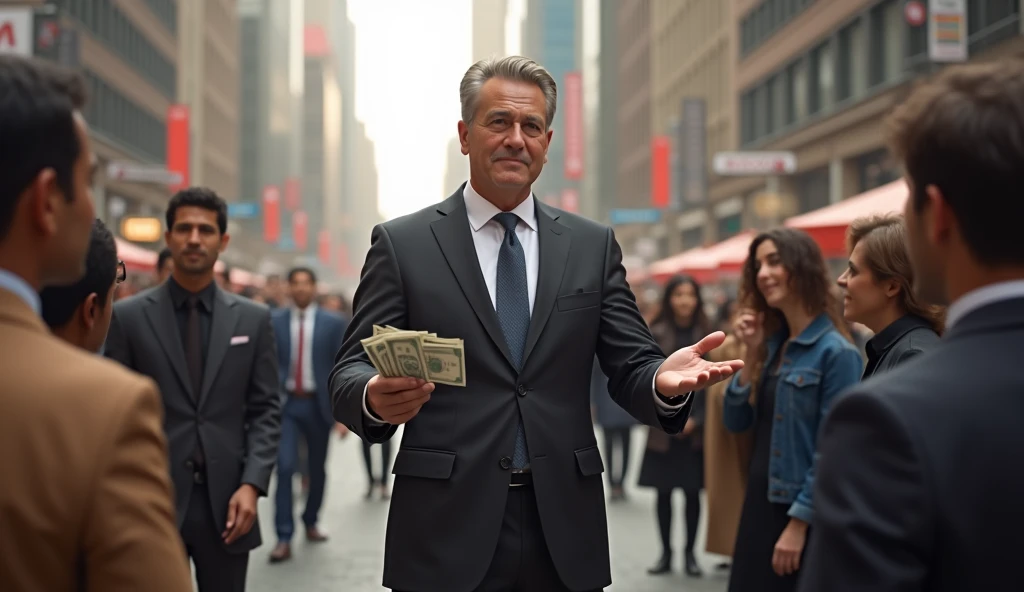 A man giving money to other