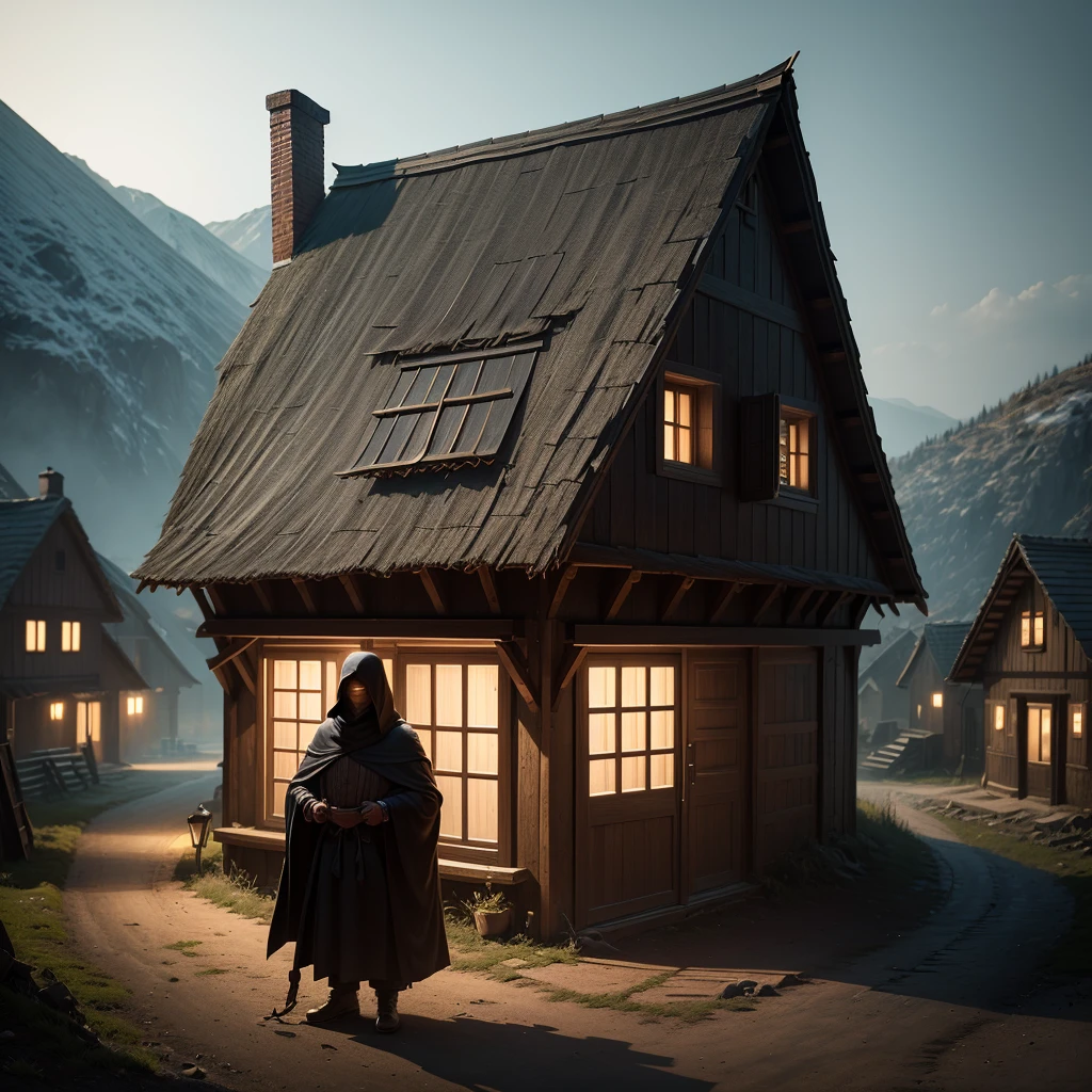 At night, in the small village, the dark spirit grew stronger in the house