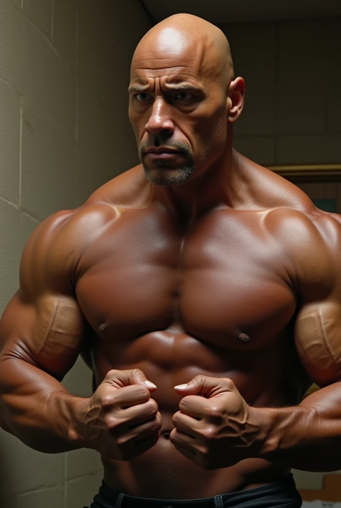 Sucking Dwayne Johnson's nipples