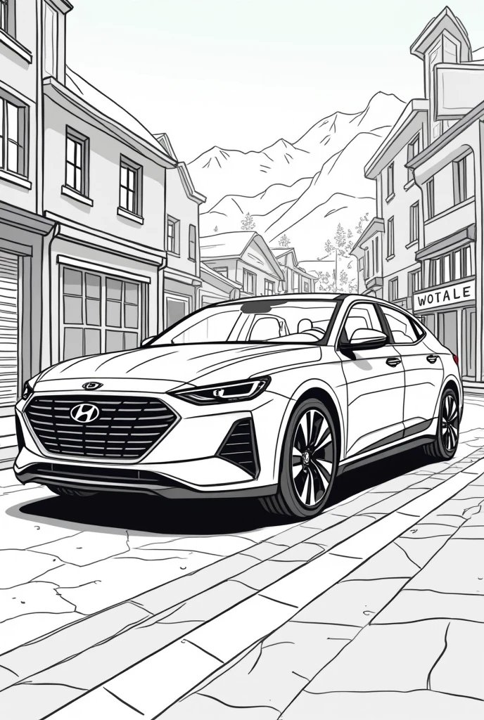 Make a coloring book for the Hyundai Avante CN7 released in 2020