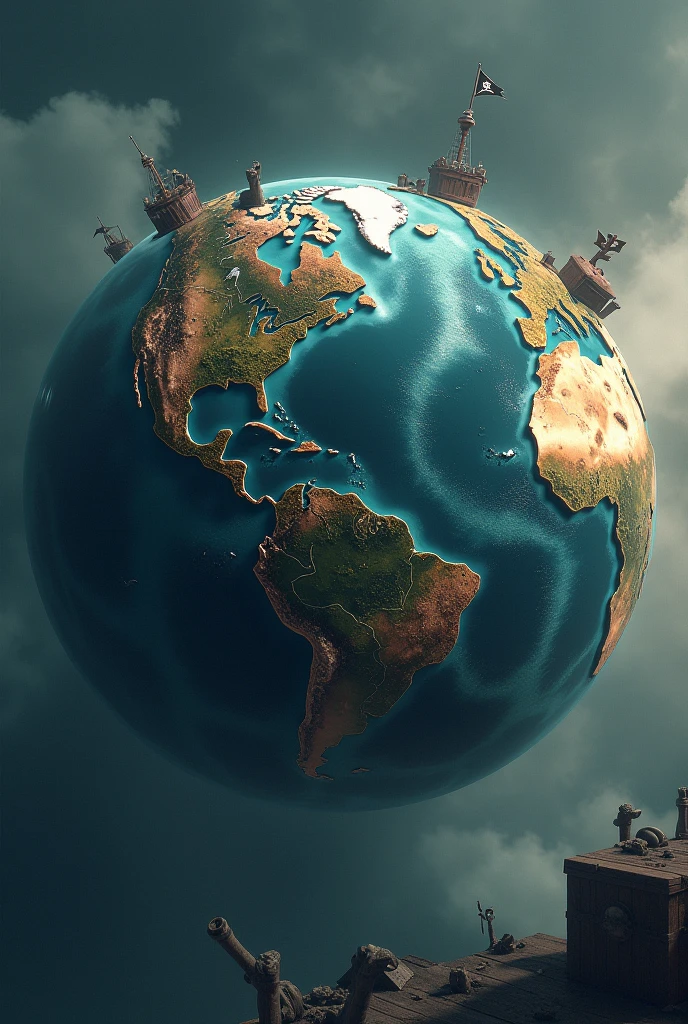 A cool planet earth as pirate