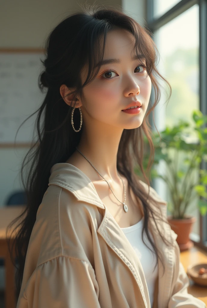 An ordinary Asian woman，front，20 years old，student