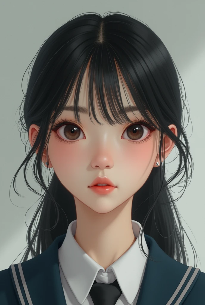 An ordinary Chinese female high school student，front，1，student