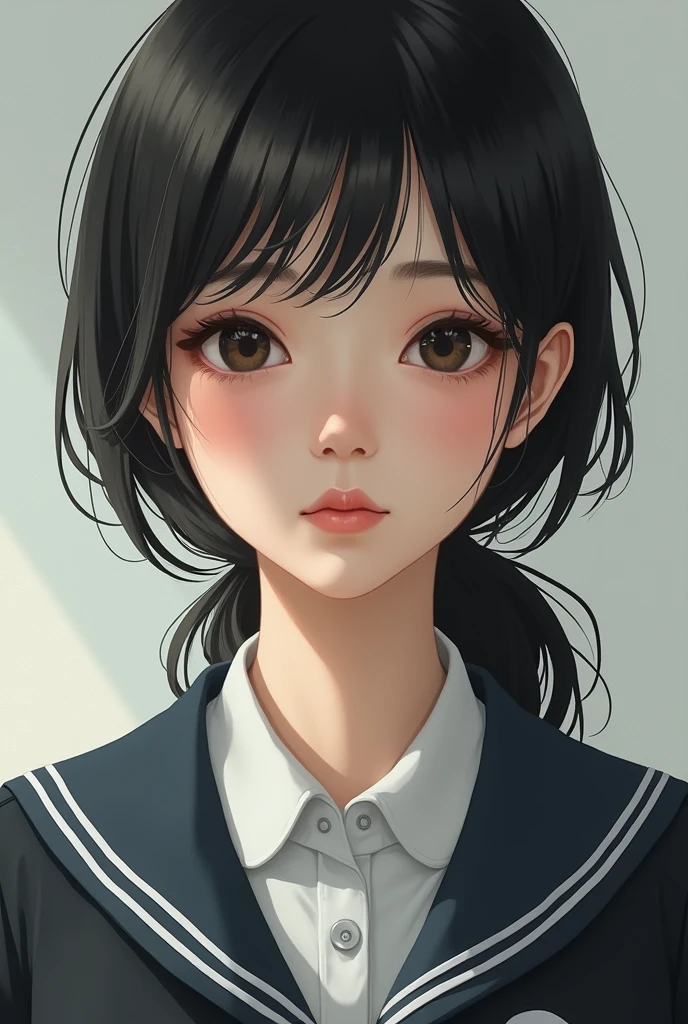 An ordinary Chinese female high school student,front,1,student