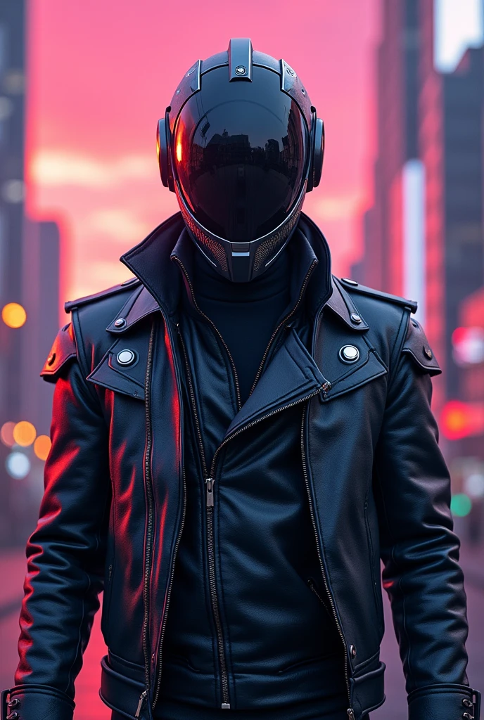 Kamen Rider Gotchard Daybreak with Cyclops Lens, leather jacket with armor and the helmet is closed