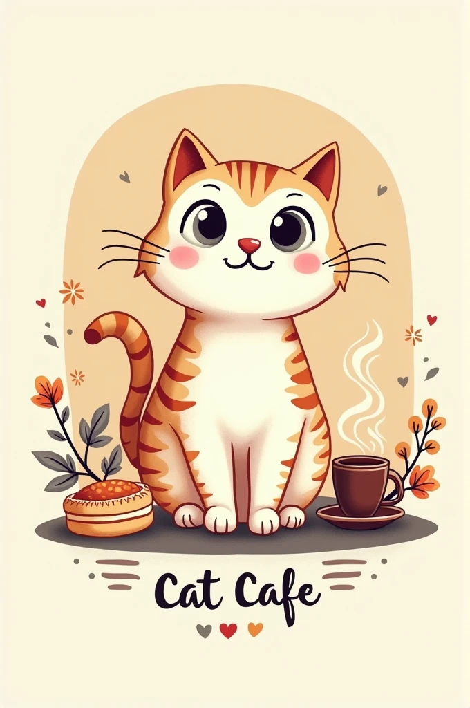 A logo for a cat cafe 