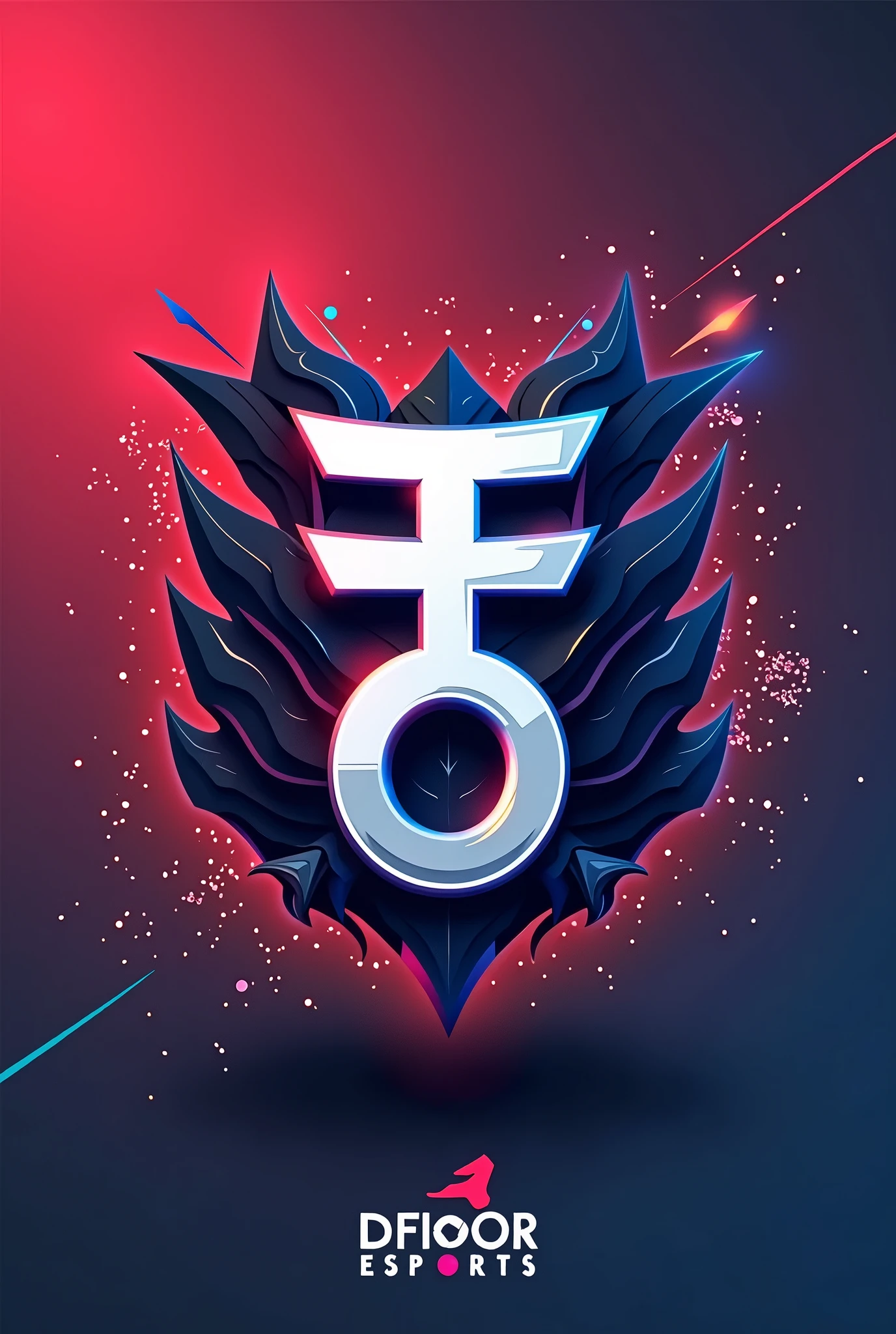 Creat a gaming esports logo for Œ like nepal falg and aslo add color like nepal flag and add OE as a word AND WRITE E rightdownward of 0 esports logo
