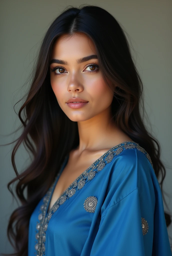 A beautiful realstick girl in salwar  blue color portrait 