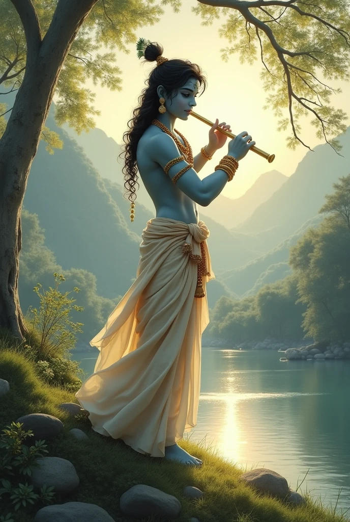 Kanha ji standing with flute