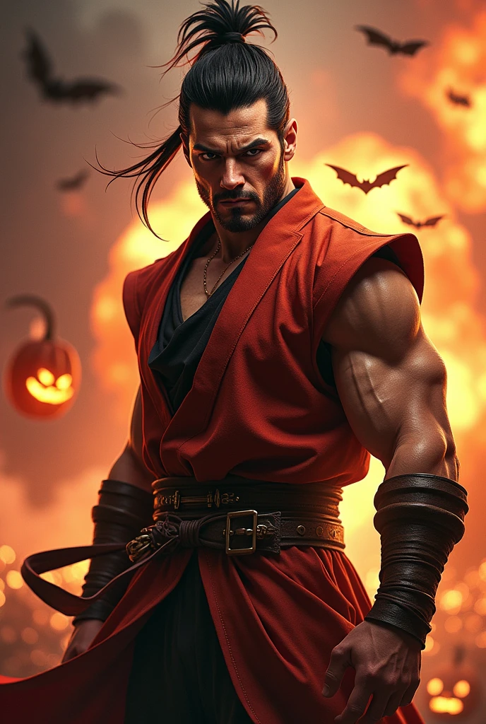 New game Black Myth Goku men cosplay facial wrinkles combed upwards explosion pumpkin lantern bat