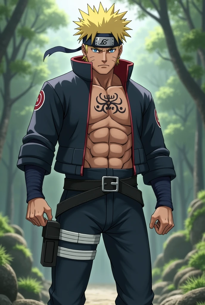 Naruto with six pack 