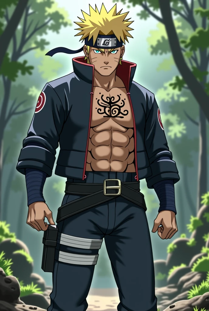 Naruto with six pack 