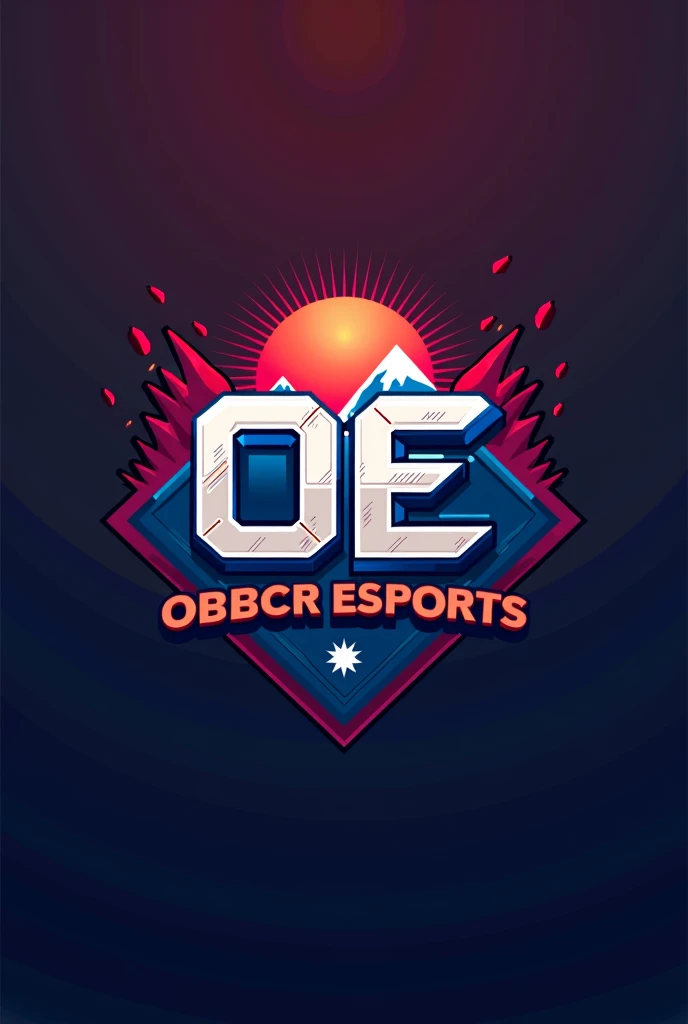 Creat a gaming esports logo for obber esport like nepal falg and aslo add color like nepal flag and add OE as a word