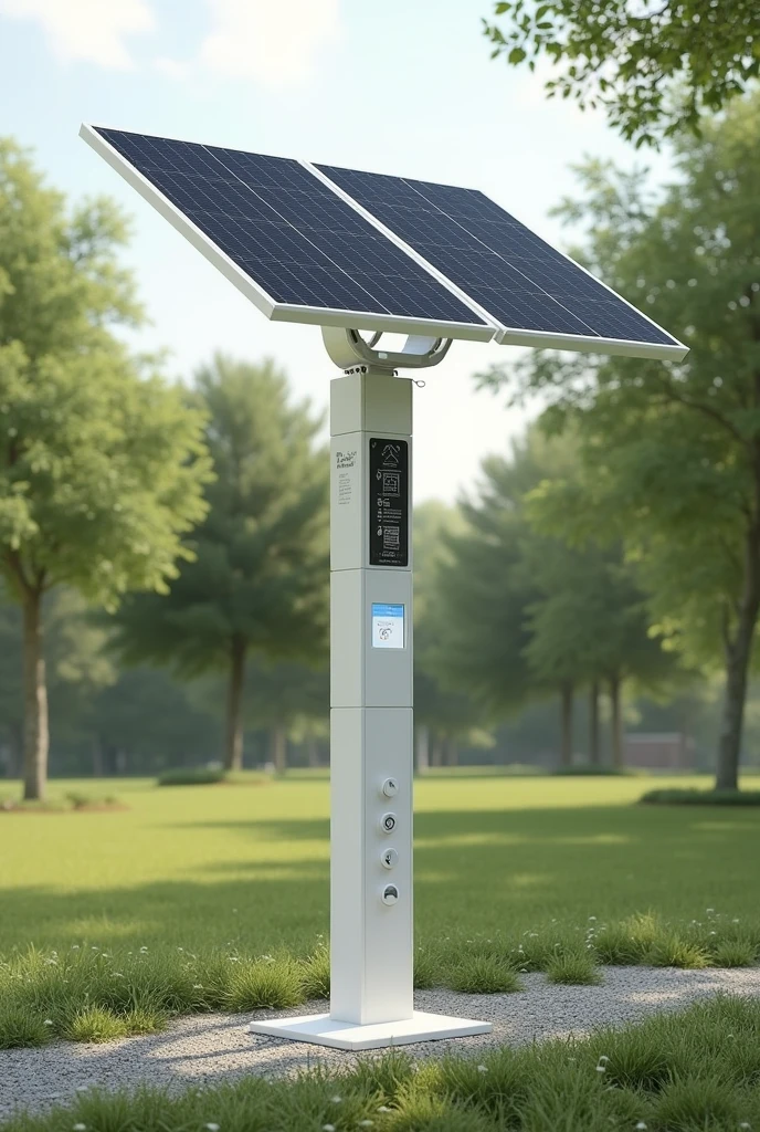 Two-meter-high educational product with two solar panels in a simple style, nodular and environmentally friendly 