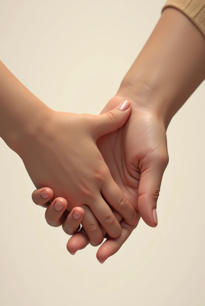 A boy hand and a girl hand realistic
