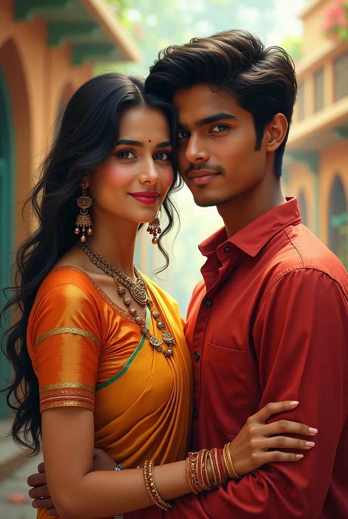 A Indian young man with a Indian girl 