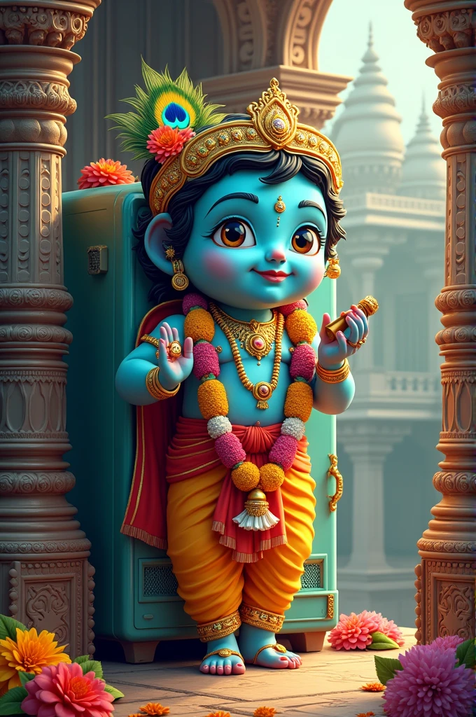 Generate a image of bajaj electric appliance Krishna Janmashtami 