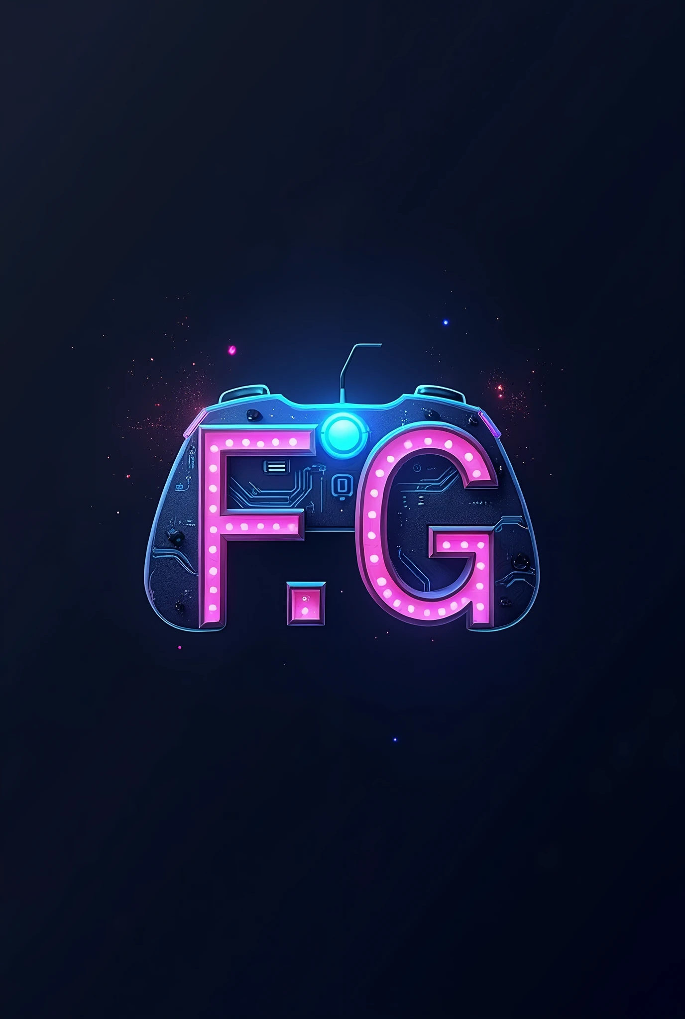 Gamer logo that has a play control and the letters F.g.