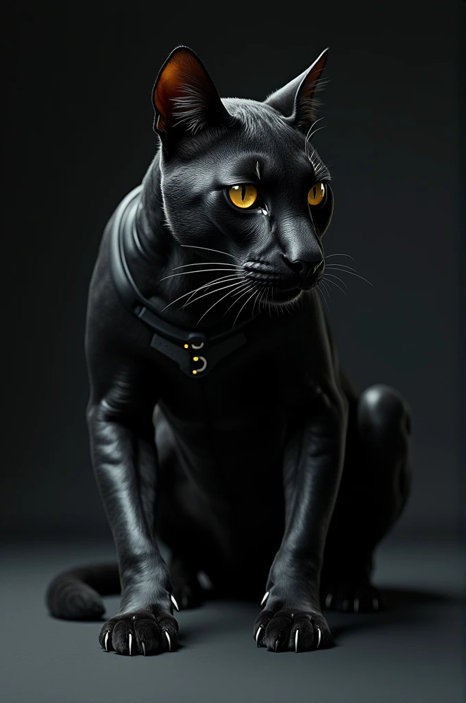 Cat with black panther suit