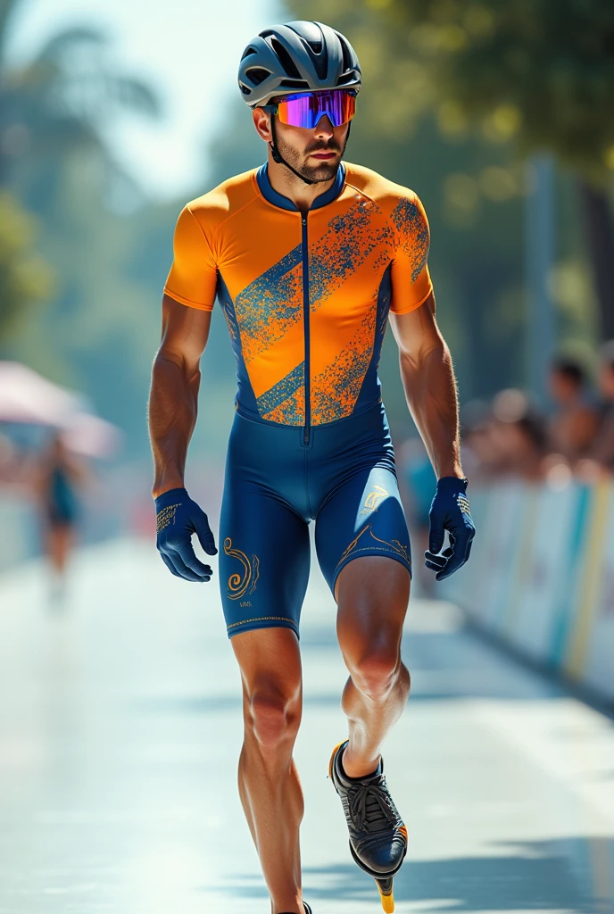Colorful summer inline speed skating skill suit set, short-sleeved shirt, shorts, very beautiful pattern, cool pattern request, not many patterns