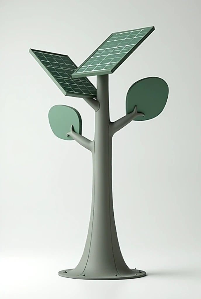 Two-meter-high educational product with two solar panels with a simple design, modular and tree-shaped