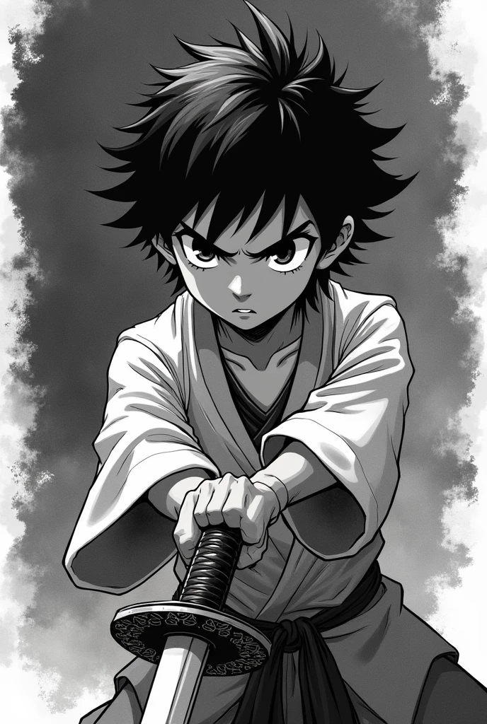 Book cover of swordmaster manga black boy sketch 