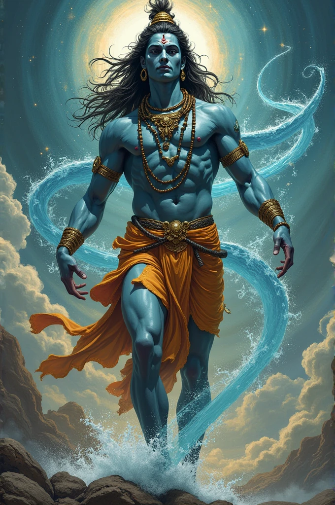 lord shiva carrying river ganga in his hair
