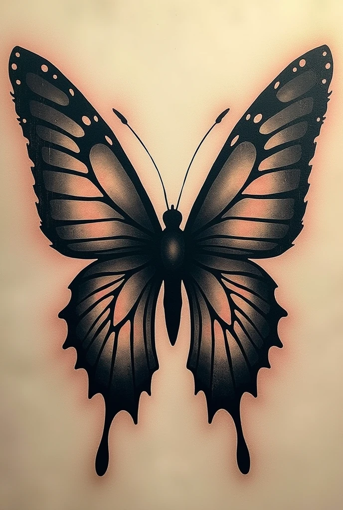 A 19cm gothic tribal grunge style butterfly tattoo 