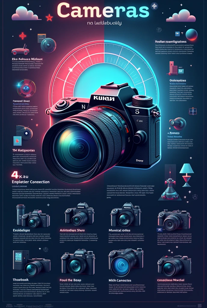 Make me a poster about camera , with its usefulness content , advantages and disadvantages