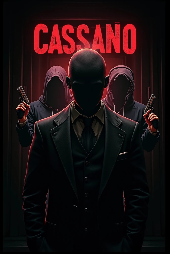 Logo "Cassano" about a famous mafia family hidden behind closed doors using guns and lighters