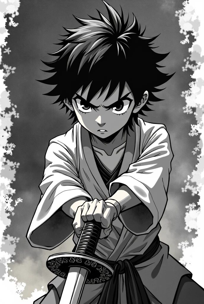 Book cover of swordmaster manga black boy sketch