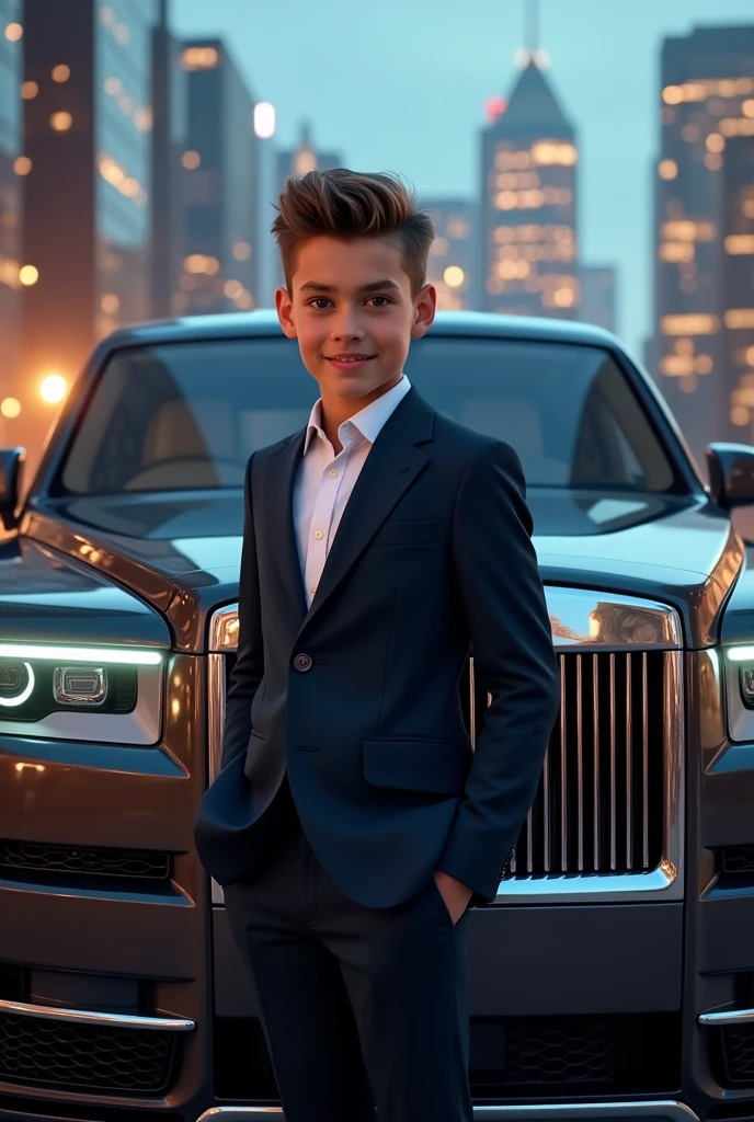 A boy who is  smart and handsome with rolls Royce cullilin 