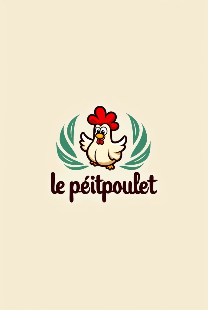 Fait moi un logo avec un poulet et le mot lepetitpoulet