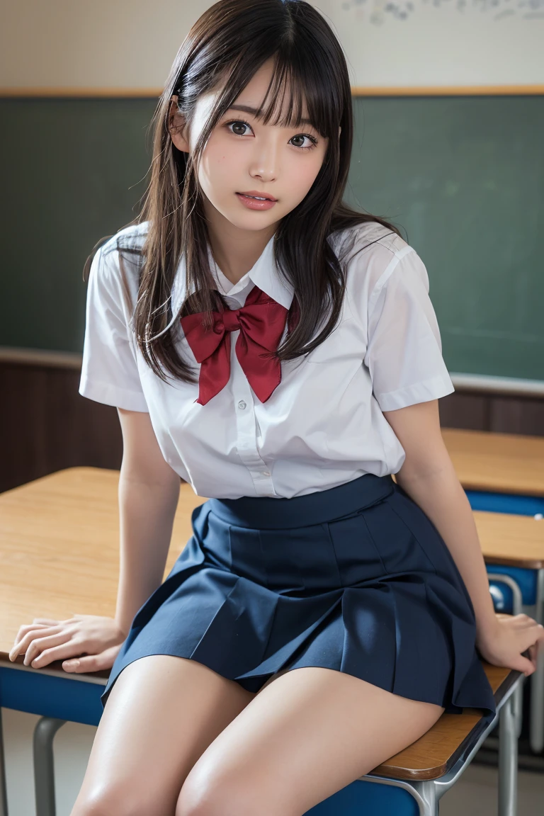 Tabletop, Highest quality, Japanese Girls,one person&#39;s, 8k, RAW Photos, Highest quality, Tabletop, Debtdebt:1.2, Highly detailed RAW color photos, Professional photos, (Realistic, Realistic:1.37), (Highly detailed skins:1.2), Ultra-high resolution, (Lens: 50mm), (debt/1.2),Exquisitely drawn eyes,Gazing at the audience,
one person&#39;sと別れる (Many elderly people:1.4), Beautiful Face, cute,(smile:1.05),(20-year-old, Wide Hips,Straight hair, (short hair), iris, White, fine-grained skin,Small Mouth, high cheekbones (meaning), Sexy pose,(Leaning forward:1.3),(The to the debtW:1.1),White panties、Korean Idol、Nogizaka Idol、Carving the Idol&#39;s Pose、Adult、、(Tabletop, Highest quality:1.3), (超高精細8k CG:1.2), (Ultra-realistic:1.35), (Realistic:1.45), (Realistic:1.4), Cowboy Shot,
Beautiful Japanese Woman, 2, Supermodel, Japanese Idols, , (Sitting at a desk:1.1), (school uniform:1.4), (Skirt flip:1.6),
(School classroom background:1.1),、(No panties)、((Dynamic Pose)))、(Camel Toe)、(half)、(Sitting with bent knees and legs))
