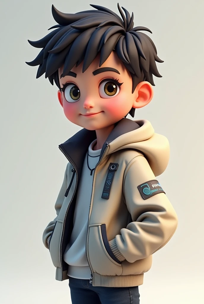 Ai avatar for you tube, attitude boy of 1,cute,jacket of hacker type 