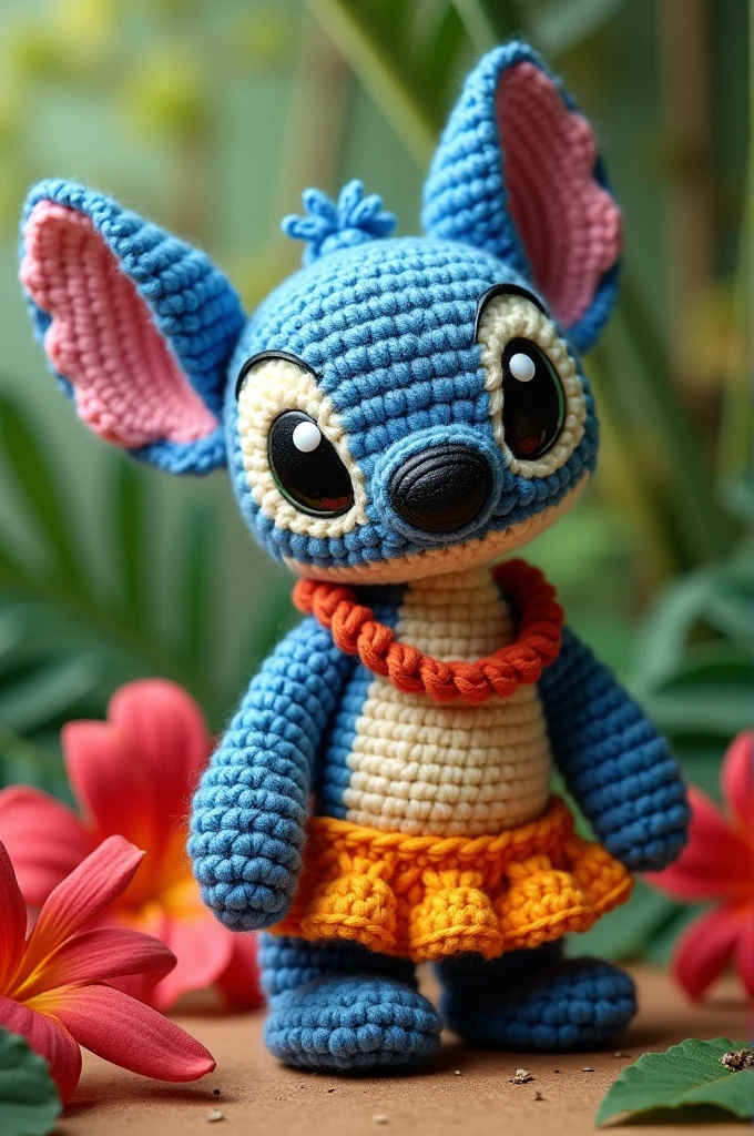 Amigurumi a bear , wearing LILO Stitch crochet