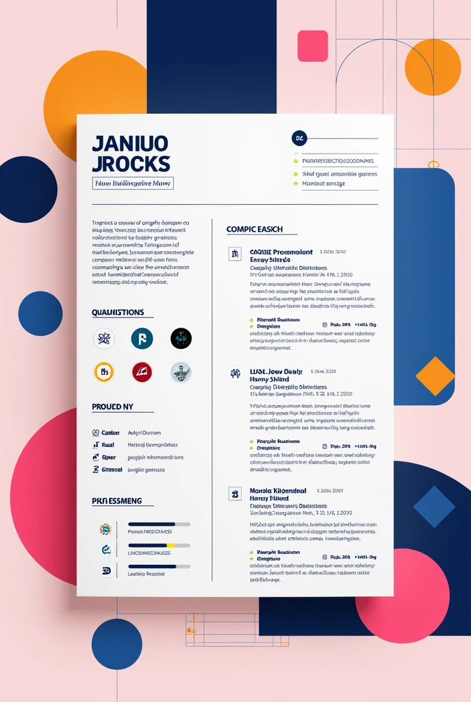 Create a creative resume for graphic design