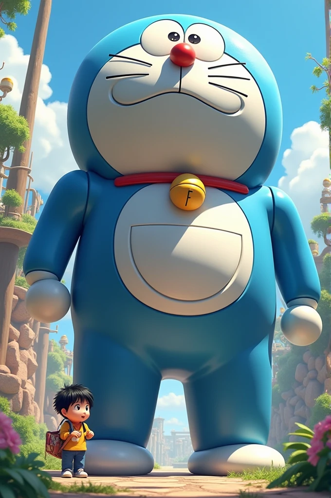 Doremon size is big and nobita size is small