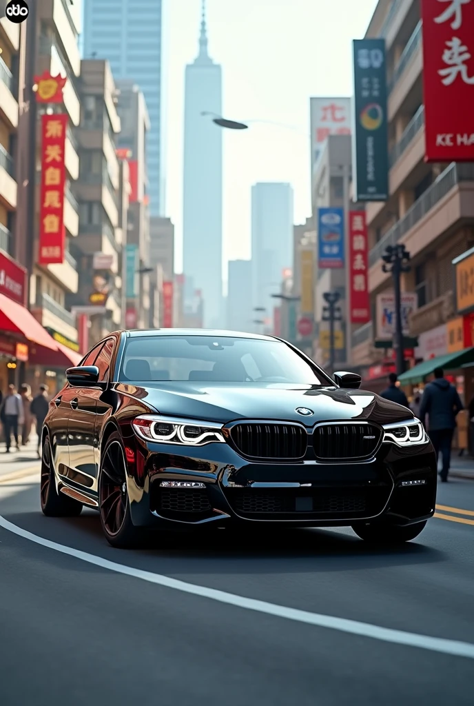 Black bmw in china road
