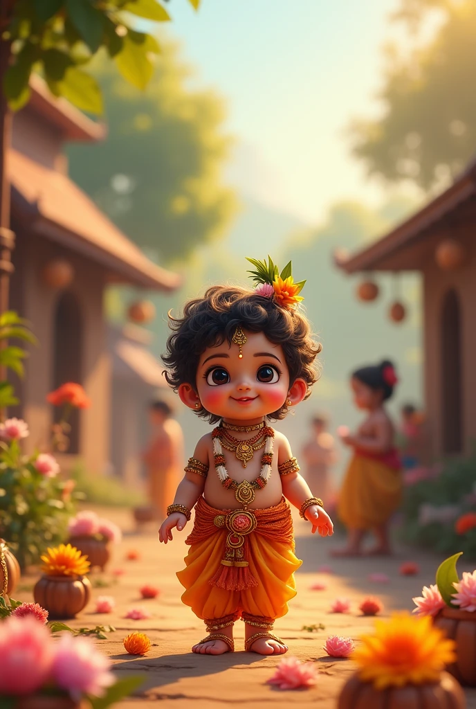 Happy janmashtami with cute krishna
