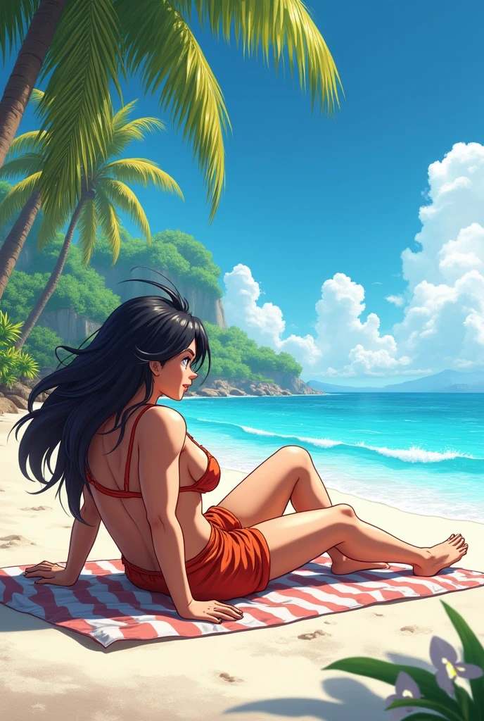 Goku and Chi-Chi bikini beech pics