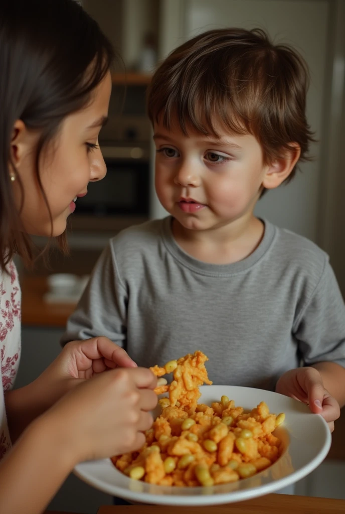 boy putting semen in his sister's food