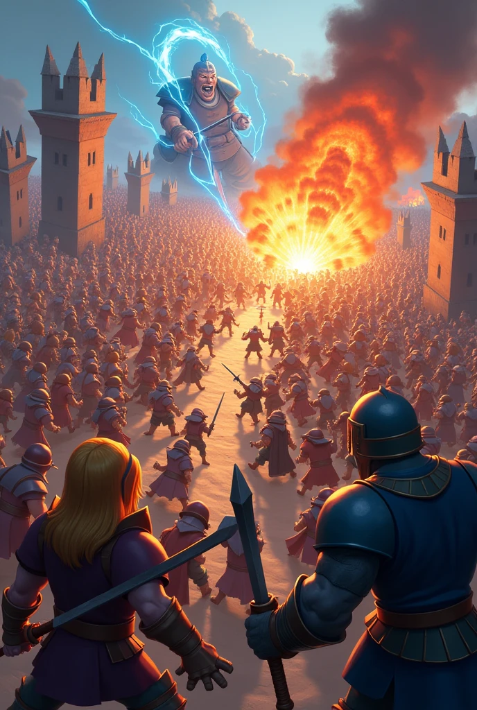 Clash of clan match picture and write very close match and dont miss end on it