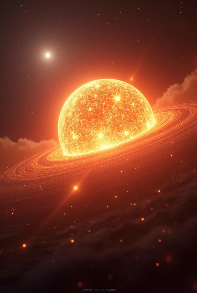 A dramatic, glowing neutron star dominating the foreground, with intense energy radiating from it.
In the background, a subtle shadow or outline of a black hole, blurred to suggest it's distant or less relevant in this context.