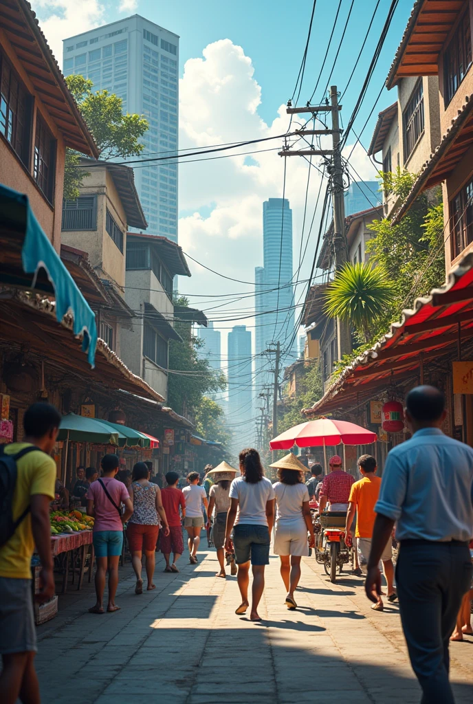the society and culture now in the Philippines(photorealism)